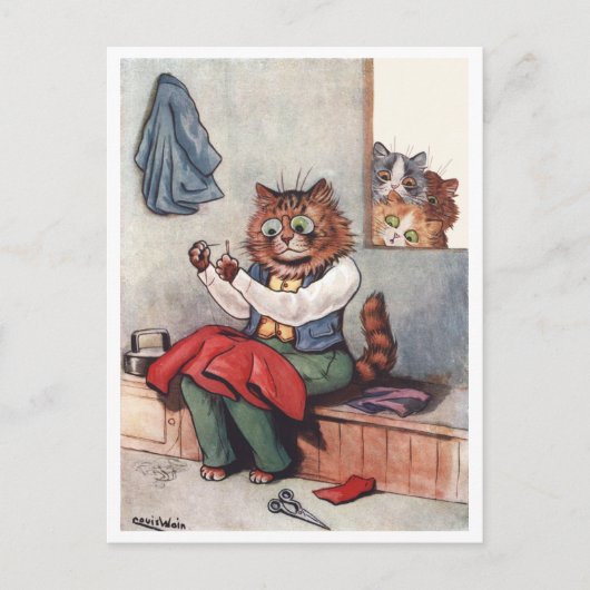 Naaigoed Louis Wain Briefkaart (Voorkant)