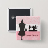 Naaigoed Mode Roze kalkzandsteen Vierkante Button 5,1 Cm (Voorkant /achterkant)