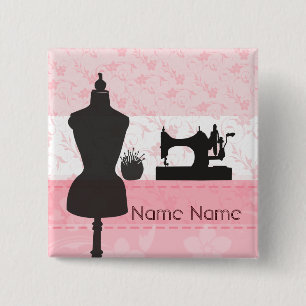 Naaigoed Mode Roze kalkzandsteen Vierkante Button 5,1 Cm