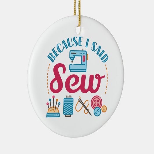 Naaigoed omdat ik zaag keramisch ornament (Rechts)