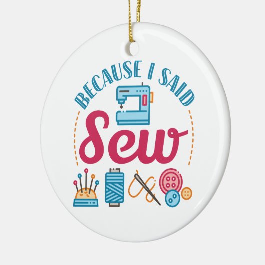Naaigoed omdat ik zaag keramisch ornament (Links)