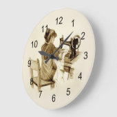 Naaigoed op de oude gefaseerde naaimachine: potloo grote klok (Hoek)