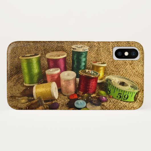 Naaigoed Seamstress Kit iPhone X Hoesje (Achterkant (horizontaal))