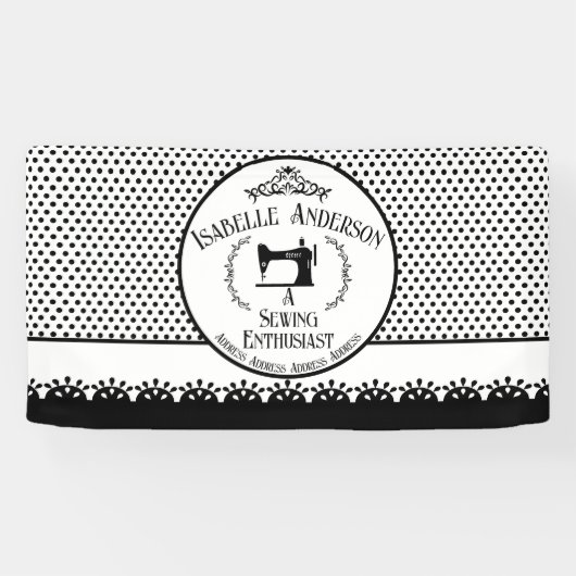 Naaigouwers zwart-wit spandoek (Horizontaal)