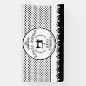 Naaigouwers zwart-wit spandoek (Verticaal)