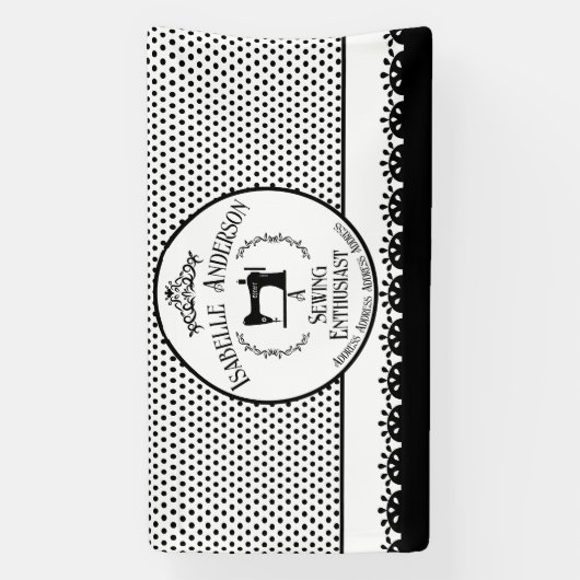 Naaigouwers zwart-wit spandoek (Verticaal)