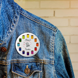 Naaigronden, naalden en draden ronde button 5,7 cm