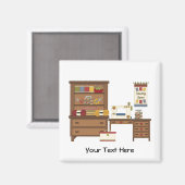 Naaikamer 1 (gepersonaliseerd) magneet (Voorkant / Achterkant)