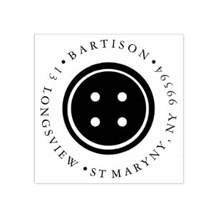 naaiknoop ROND TERUGKERNADRES Rubberstempel Rubberstempel