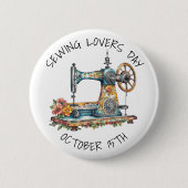 Naailiefhebbers Dag Ronde Button 5,7 Cm (Voorkant)