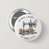 Naailiefhebbers Dag Ronde Button 5,7 Cm (Voorkant /achterkant)