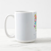 Naailint bloemenmonogram grijs koffiemok (Links)
