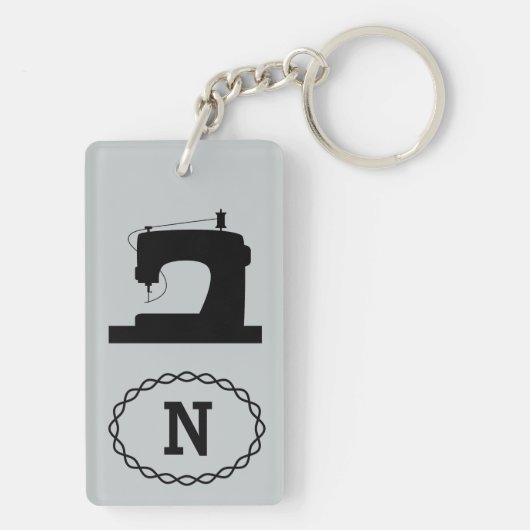 Naaimachine Aangepaste kleur/Tekstlicht Sleutelhanger (achterkant)