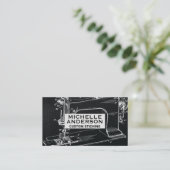 naaimachine | Achtergrond verbinding Visitekaartje (Staand voorkant)