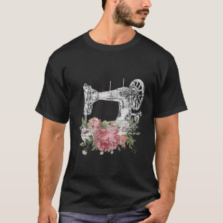 Naaimachine Ambacht Quilten Riool Bloemen Naaien T-shirt