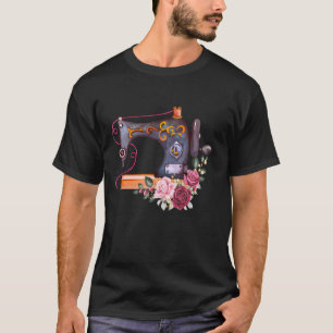 Naaimachine Antieke Bloemmotief Naaister T-shirt