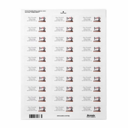 naaimachine Boho Floral Bouquet Etiket (Full Sheet)