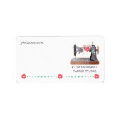  naaimachine Boho Floral Bouquet Mailing Etiket (Voorkant)
