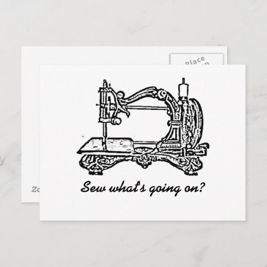 naaimachine briefkaart (Voorkant / Achterkant)