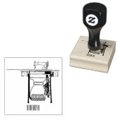 Naaimachine cartoonillustratie 	rubberstempel (Gestempeld)