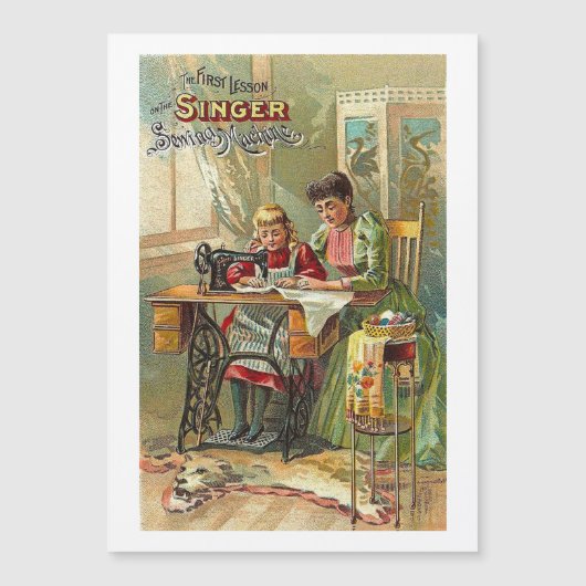 naaimachine "De eerste les" Victoriaans (Voorkant)