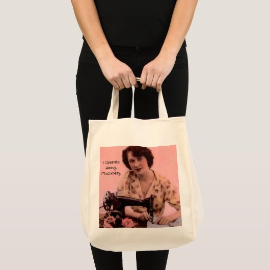 naaimachine die zware machines bedient tote bag (Voorkant (product))