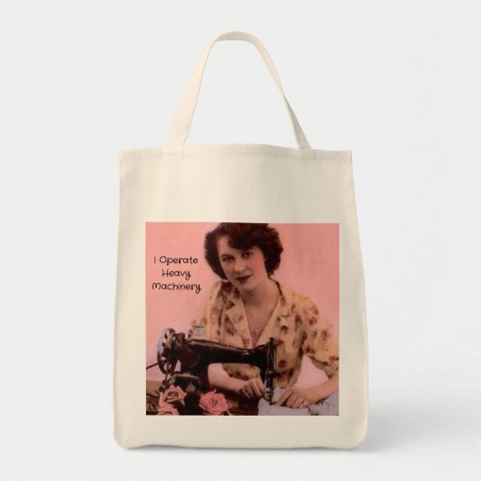naaimachine die zware machines bedient tote bag (Voorkant)