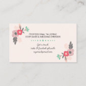 naaimachine en QR-code Boho Floral Visitekaartje (Achterkant)