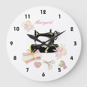 naaimachine en -verbinding grote klok