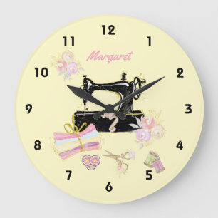 naaimachine en -verbinding grote klok