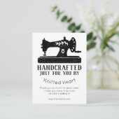 Naaimachine handgemaakt dank u kaart (Staand voorkant)