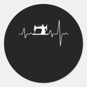 Naaimachine: hartslag Kilt Kieuwen Kratting G Ronde Sticker