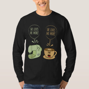 Naaimachine Koffie Funny Sew Quilting Seamstres T-shirt