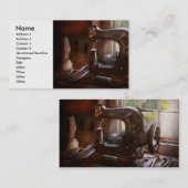 naaimachine - leder - zadelriem visitekaartje (Voorkant / Achterkant)