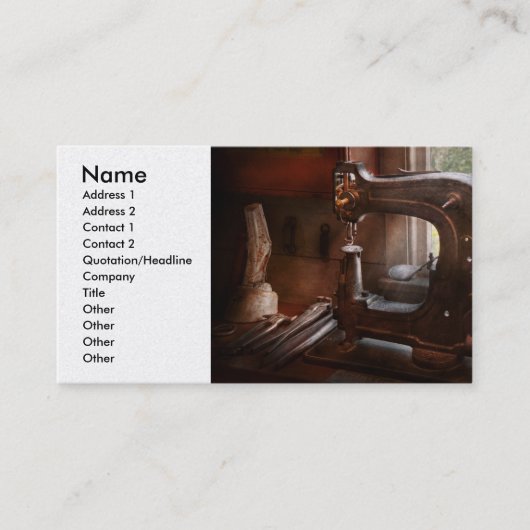 naaimachine - leder - zadelriem visitekaartje (Voorkant)