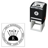 Naaimachine met rubberstempel  zelfinktende stempel (In situ)