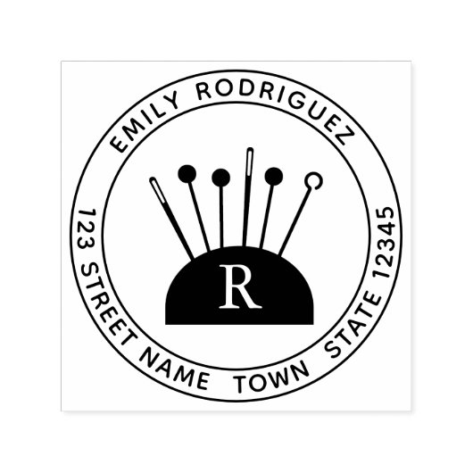 Naaimachine met rubberstempel  zelfinktende stempel (Design)