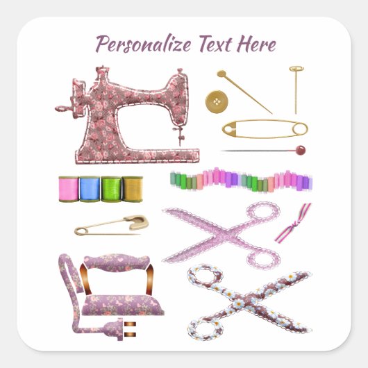 Naaimachine & naaimachine Tailor Accessoires Vierkante Sticker (Voorkant)