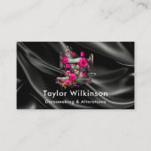 Naaimachine naaistress zwart visitekaartje (Voorkant)