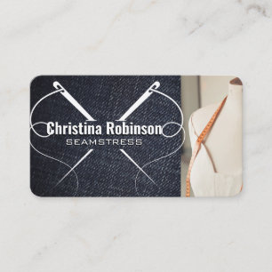Naaimachine naald   Denim   Meetlint Mannequin Visitekaartje