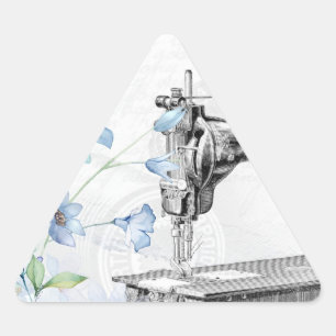  naaimachine-naald driehoek sticker