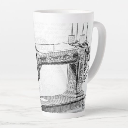 naaimachine-naald latte mok (Rechterhoek)