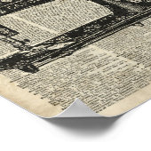  naaimachine potlood boven oude boekpagina poster (Hoek)