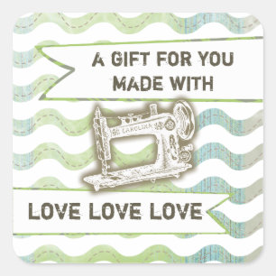  naaimachine Rickrack cadeau label label