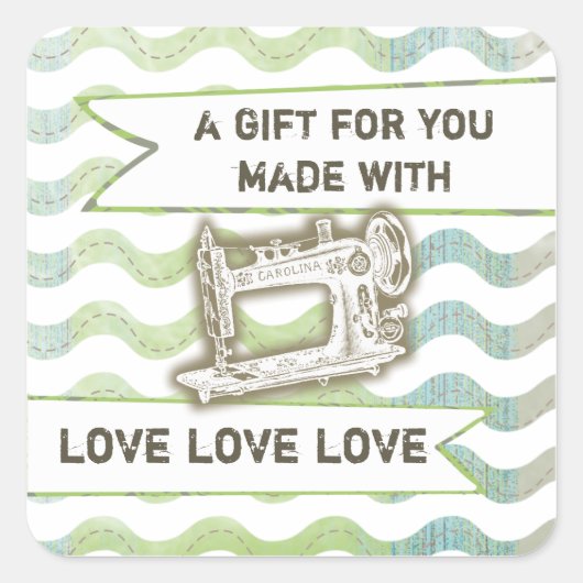  naaimachine Rickrack cadeau label label (Voorkant)