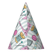 naaimachine - roze naaiwerk feesthoedjes (Achterkant)