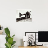 naaimachine van de zanger 'New Family', 1865 Poster (Thuiskantoor)
