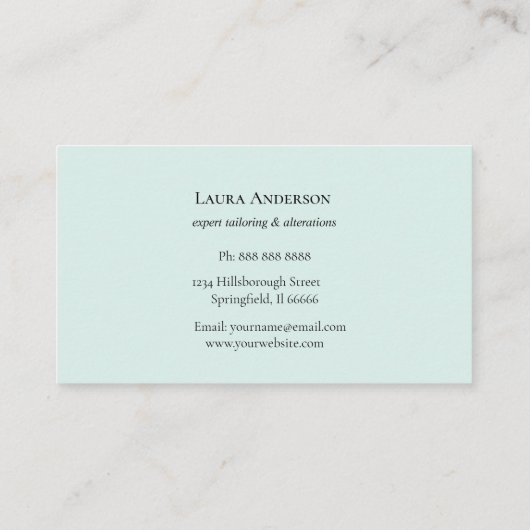  naaimachine visitekaartje (Achterkant)