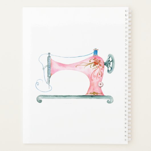 Naaimachine: Waterverf van naadloze machine Planner (Achterkant)