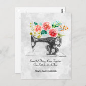  naaimachine zwart wit briefkaart (Voorkant / Achterkant)